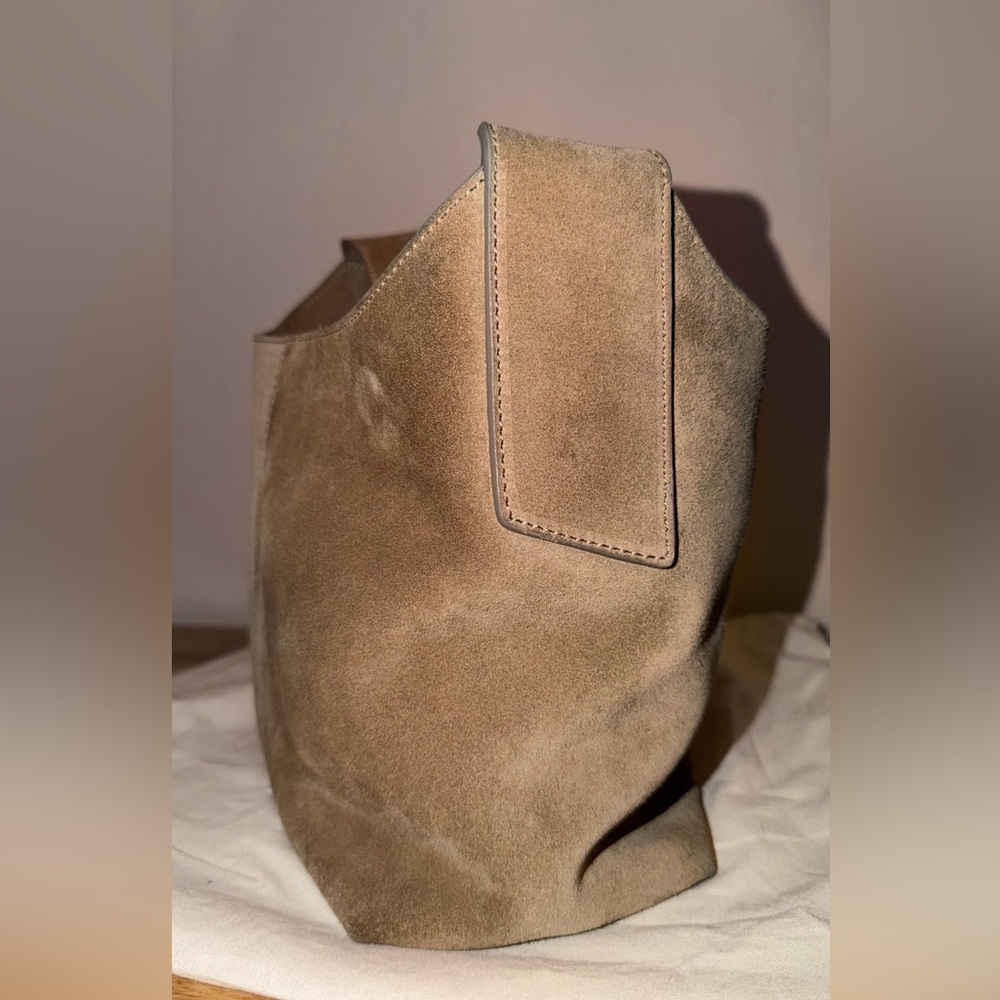 Banana Republic Mini Slouchy Vida Suede Bag in Timeless Taupe - Picture 9 of 12